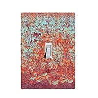 3-D Effect Printed Maxi Rusty Blue Metal Damask Pattern Pattern Switch/Outlet Cover L0057 (1-gang toggle)