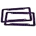 Oxgord 2 pc Leopard Print Plastic License Plate Frame, Purple