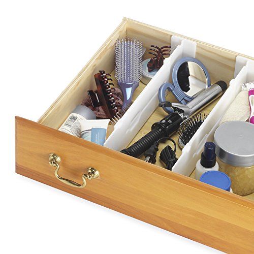 Whitmor Adjustable Drawer Dividers - Drawer Organizers - White (Set of 2)