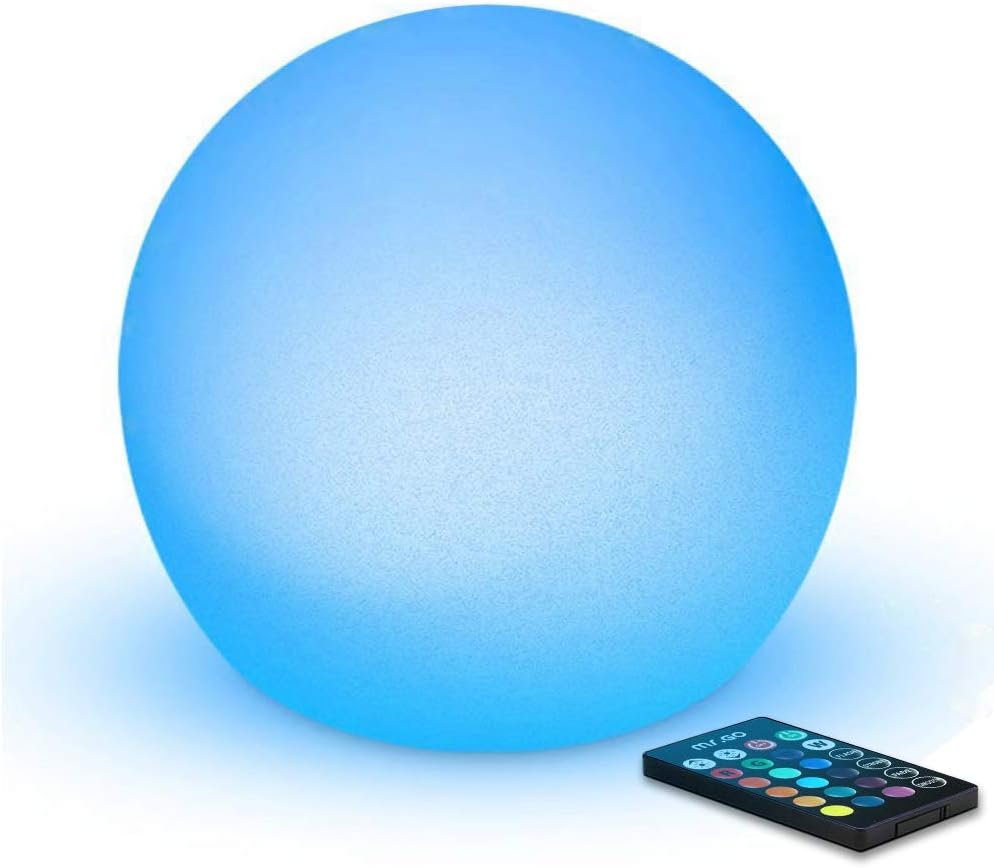 Mr.Go 6“ LED Night Light Ball Lamp Colour Changing Mood Light Sphere Lamp, 8 Dimmable Brightness, 16 Adjustable Colors