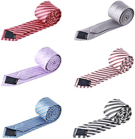 Mens Slim Necktie Tie Mixed Set 6 Pack (set 13)