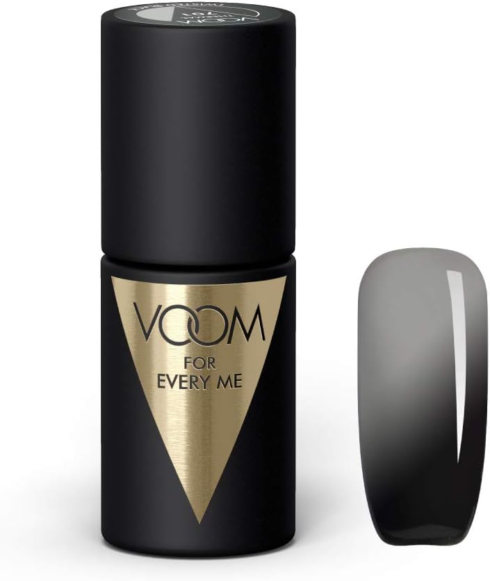 VOOM Gel Soak Off Nail Polish - [VOOM701 - Twisted Black] - Colour Changing Coat Nail Art Manicure - [Now with EasyPRO Nails System] - Requires Drying Under UV or LED Lamp