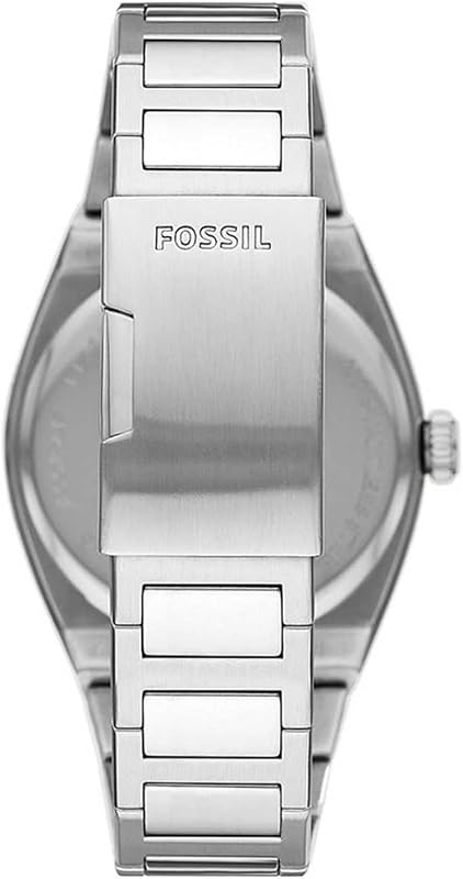 Reloj Everett para Hombre, Movimiento de Cuarzo con Fecha a Tres Agujas y Correa de Piel o Acero, Tono Plateado y Negro