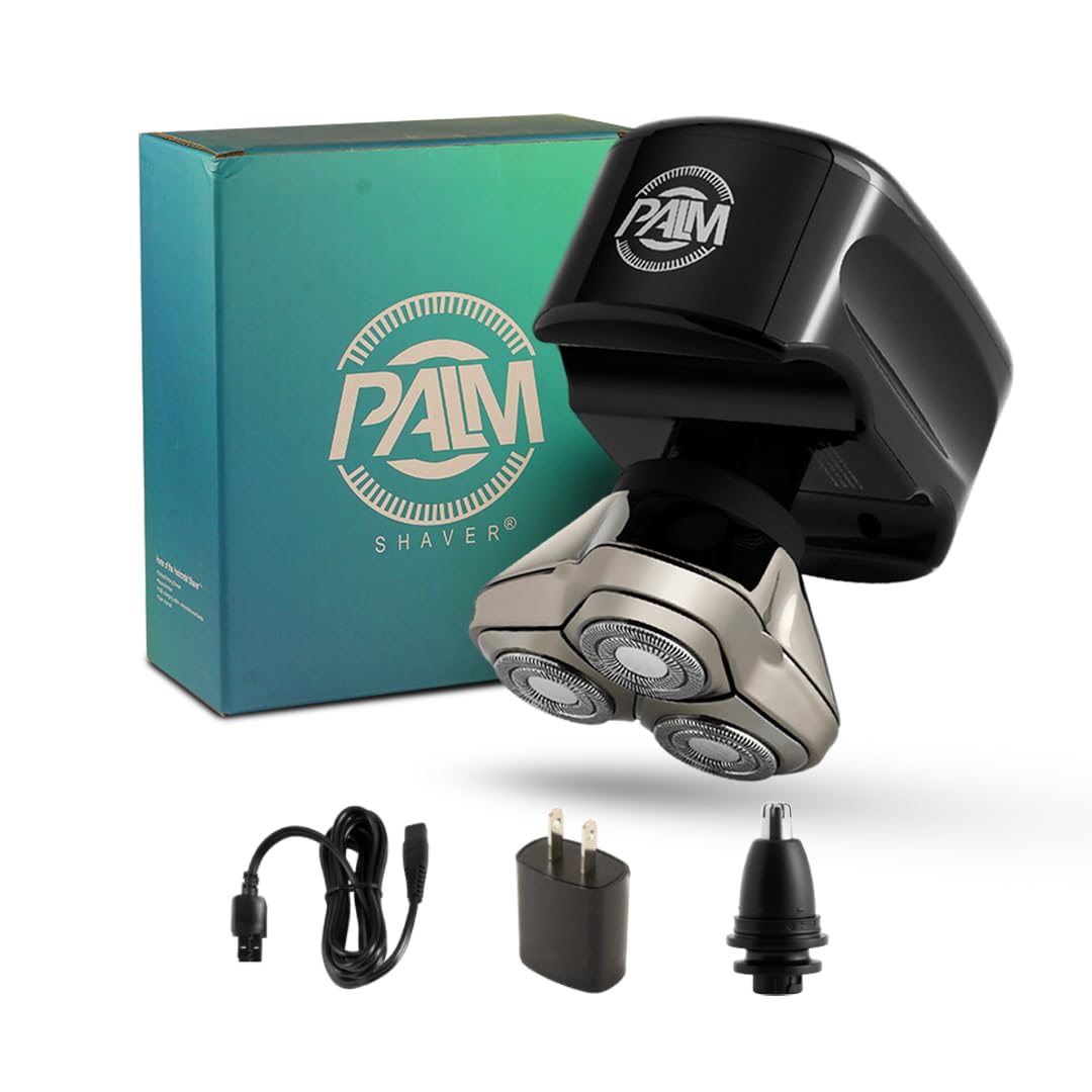 Skull Shaver Palm 3 Head & Face Shaver -Ergonomic Design- Waterproof Cordless Shaver-Travel Friendly-| 2024 Version