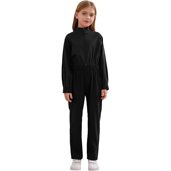 Bambini Ragazzi Ragazze Unisex Plain Body con Cappuccio in Un Jumpsuit Misure 7 – 14 Jahre Black & Grigio Nero 10 Anni