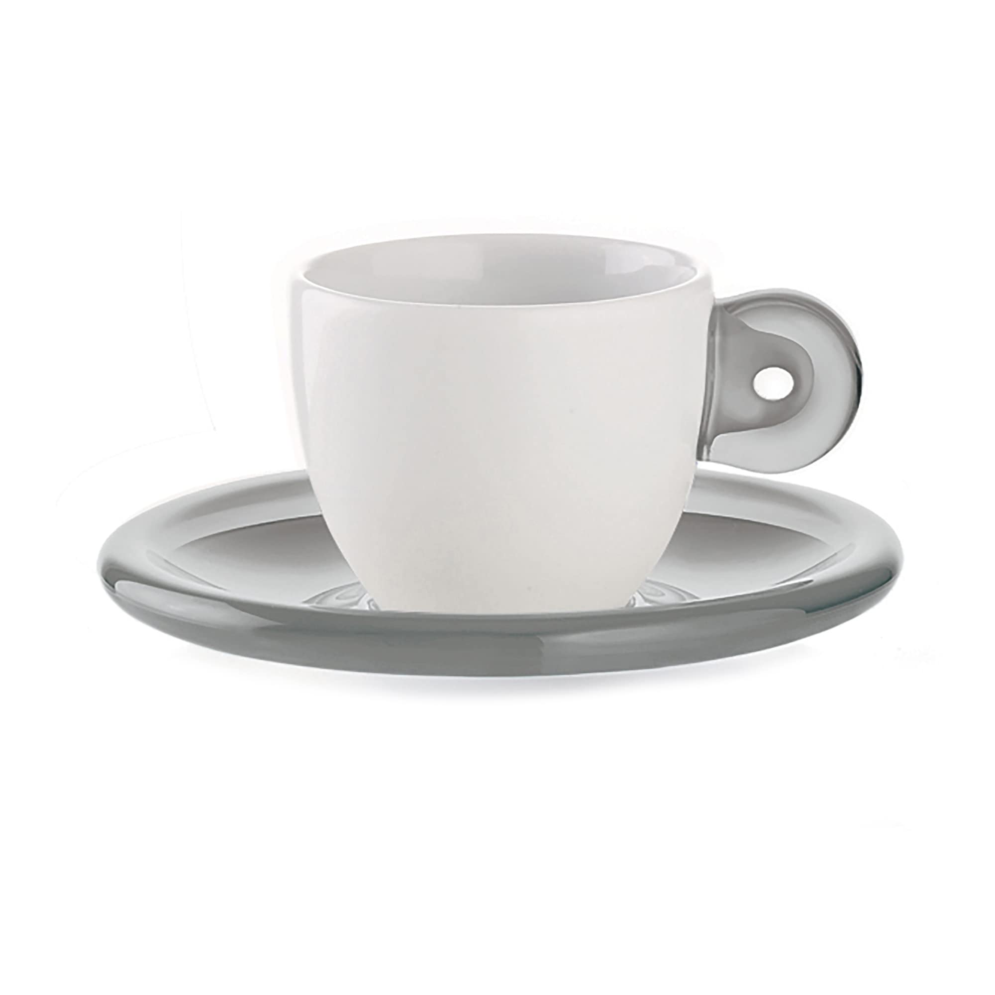 Fratelli Guzzini Gocce, Set of 6 espresso cups with saucers, SMMA|Porcelain