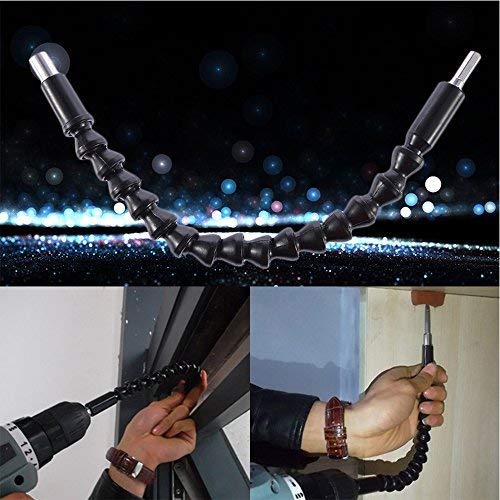 3 Pack Drill Bit Extension, 11.8 inch Flexible Screwdriver Power Soft Shaft Set With Screw Bits Holder, Magnetic Hexagon Flex Drive Tip For Computer Chassis, Electrical Cabinets, Furniture - Thumbnail 5