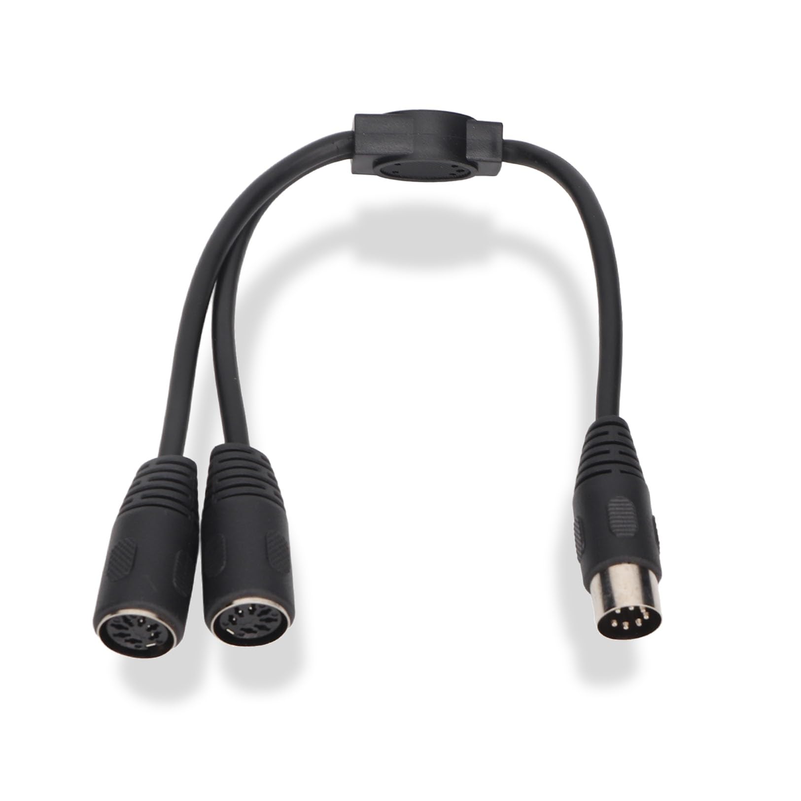 KUIDAMOS DIN 7 Pin Male to 2 DIN 7 Pin Female Y Cable DIN 7 Pin Splitter Y Adapter 0.98ft PVC Plug and Play DIN 7 Pin Splitter Y Adapter Sound Connection Cable Midi Splitter,Plug and Play