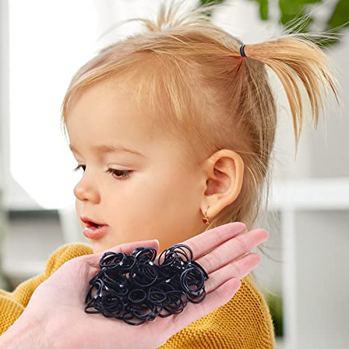Black Hair Elastic Bands and Rubber Band Cutter, 1200pcs Disposable Non-slip Rubber Hair Bands, Pain Free Ponytail Remover Cutter Tool, MAZBFF Ponytail Holders Hair Styling Accessories Tools Soft Hair Elastics Ties Bands