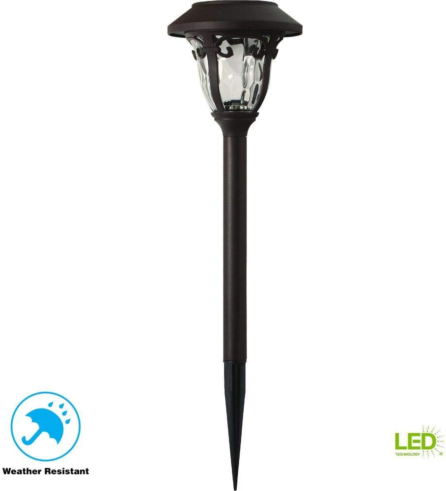 Hampton Bay Solar Bronze Outdoor Integrated LED 3000K Metal and Glass