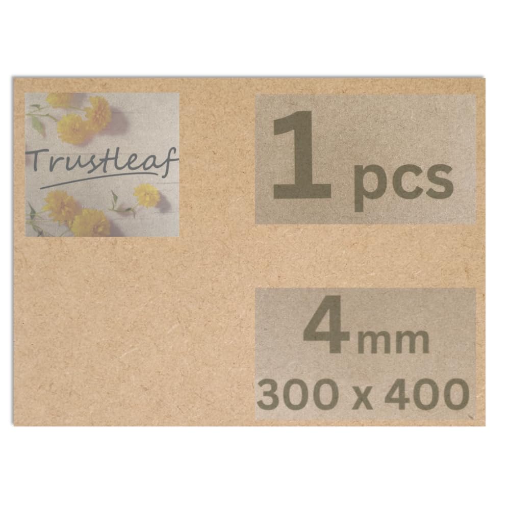 Trustleaf 4mm Sheets of MEDITE Premier MDF 300mm x 400mm, (Approx A3, 12” x 16”). Pack of 1