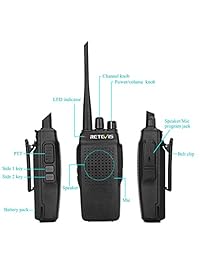 Retevis RT26 Radios de dos vías De alta potencia 3000 mAh Walkie Talkie UHF Radio de policía robusta de largo alcance Explorador de manos libres Transceptor de mano (paquete de 3)