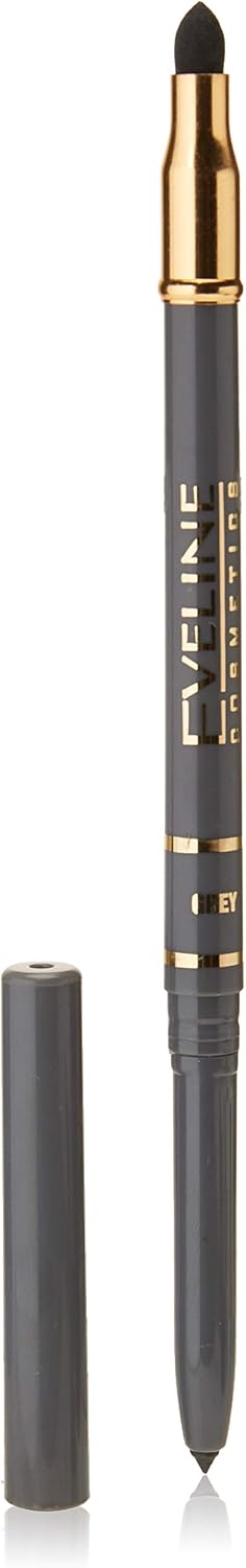 Eveline Cosmetics Eye Max Precision Automatic Eye Pencil with Smudger - Gray, transparent