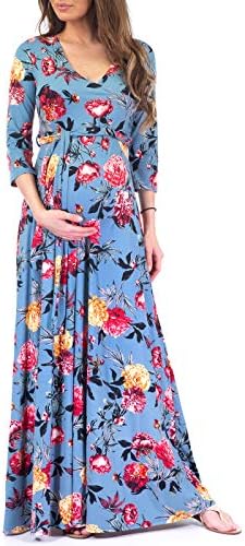 Women's Faux Wrap Maternity Dress with Adjustable Belt - Made in USA