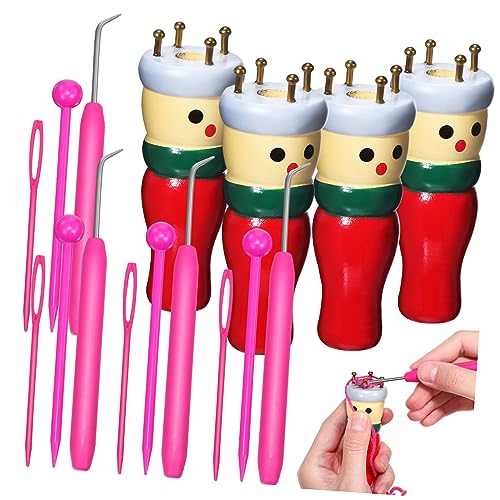 TOYANDONA 4 Pcs Knitted Doll Set Tool Toys Doll Making Kit Knitting Plaything DIY Weaving Wire Knitting Doll Weaving Machine Machine Plaything Yarn Wood French