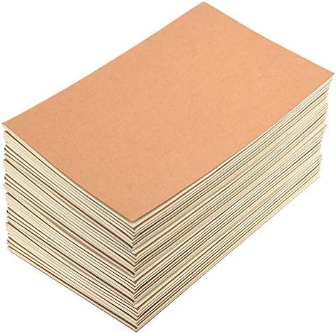 Zealor 24 Pack Notebook Journals for Travelers Kraft Brown Cover Notepad, A5 Size, 30 Sheets/ 60 Lined Pages