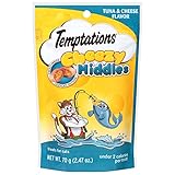 TEMPTATIONS Cheezy Middles Treats for Cats Tuna and Cheese Flavor 2.47 Ounces (Pack of 12)