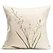 Royalours Throw Pillow Covers Green Leaf Floral Decorative Throw Pillow Case Cushion Cover Cotton Linen Pillowcase for Home Sofa Car 18 x 18 Inches Set of 4 (Fresh Floral)