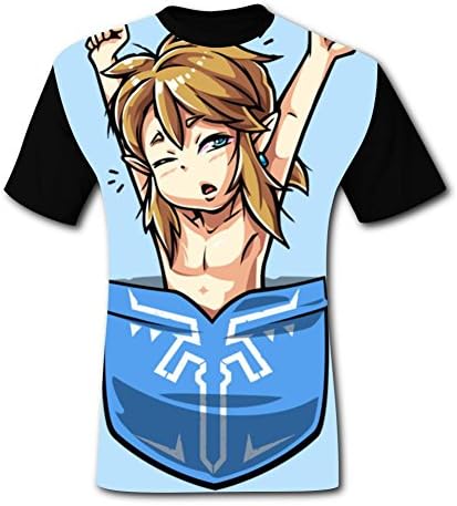 Deborahbe Pocket Link Men's T-Shirt Short Sleeve Brisk Tee Shirt Sports Tshirt for Men L