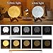 EGULED Pretty Cool Moon Lamp - Night Light 4.7IN With Ceramic Hand Stand 3D Printed with Safe PLA,Eye Caring LED,Dimmable and Rechargeable,Two Colors Touch Control,Cool Gift,Halloween Decoration