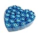 Simplifestyle 24 Pcs Scented Bath Soap Rose Petal in Heart Box Blue