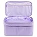 JJ POWER Travel Underwear Organizer Bag, Lightweight Double Layer Large Capacity Cosmetic Bag- Multiple Compartments and Pockets (Purple)