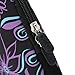AUPET Purple Flowers Universal 6 ~ 7 inch Tablet Portable Neoprene Zipper Carrying Sleeve Case Bag