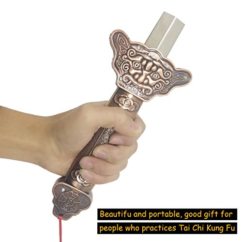 KierHunter Retractable Sword, Tai Chi Kung Fu Martial Arts Magic Sword for Exercises Performance Halloween (Bronze, Heavy)