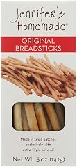 JENNIFERS HOMEMADE Original Breadsticks, VEGAN All Natural, Made with extra virgin olive oil, Crunchy and delicious snack, 5 
