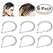 BESTOYARD Hair Hoop Band Black Wavy Metal Hoop Hair Band Unisex Girl Men's Head Band Accessory 6pcs