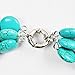 JANE STONE Classic Turquoise Chunky Triple Row Bead Strand Collar Necklace Statement Layered Jewelry