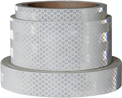 Starrey Reflective Tape White 0.25"X5' High Intensity Grade - DOT-C2 Trailer Reflector Tape - Conspicuity Safety Warning Tape for Cars Vehicles Multipal Size