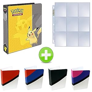 Image of Ultra Pro Pokemon 3-Ring Binder Mini Binder Album Set of 4 Poke Ball Great Ball Ultra Ball Master Ball + 25 9-Pocket Pages (Pikachu)