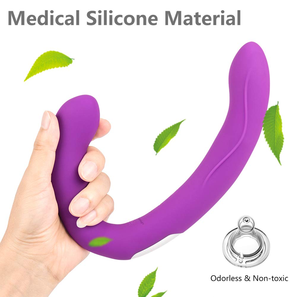 Vibratore a doppio dildo erotico dildo con telecomando, silicone, stimolatore del clitoride giocattolo sesso anale, doppio ciambella e 9 livelli di vibrazion sessuale per donne lesbiche coppia