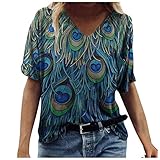 Colorful Tie Dye Tshirt for Womens V Neck Tops