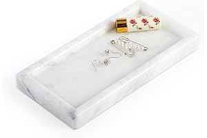 Koville African Natural Marble Tray, 8"x4" Coffee Table Vanity Tray/Decorative Tray for Jewerly, Watch, Perfume Candle Tray for Bedroom/Bathroom/Kitchen Countertop Tray(Namib Fantasy)