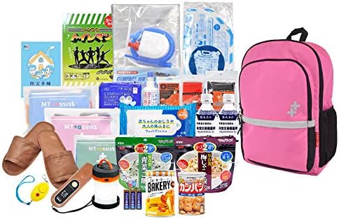 防災専門店MT-NET 防災セット 【女性用】 1人用 〔 防災のプロが選んだ 防災グッズ 全48種 〕 選べるリュック カラー もも色〔2020年モデル〕