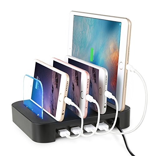 NEXGADGET Detachable Multi-Port USB Charging Station, 24W 4-Port USB Charging Dock (Black)