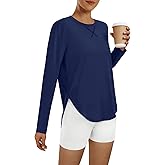 AUTOMET Long Sleeve Workout Tops for Women Athletic UPF 50+ Sun Rash Guard Shirts Running SPF Gym Quick Dry Clothes
