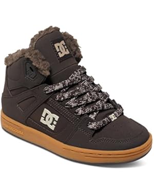 Brown-Gum Rebound Winter Sherpa Lined Kids Hi Top Shoe
