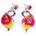 Women's Exotic Multi-Colored Enamel Flower Bib Choker Necklace Earring Set