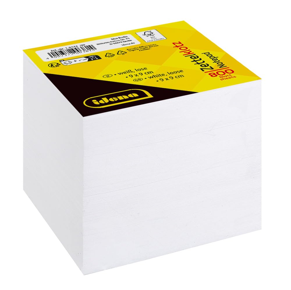 Idena 10442 - Note Block, 9 x 9 cm, 800 Sheets, Loose, White, Pack of 1