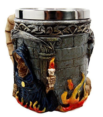 image for Atlantic Collectibles Day Of The Dead Holy Death Fire Grim Reaper With