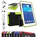 Mama Mouth Shockproof Heavy Duty Combo Hybrid Rugged Dual Layer Grip Cover with Kickstand For Samsung Galaxy Tab 3 Lite/Tab E 7.0 T110 T111 T113 T115 T116(With 4 in 1 Free Gift Packaged),Green