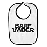 Barf Vader Star Wars Funny Parody Infant Baby Bib - White with Black Edging
