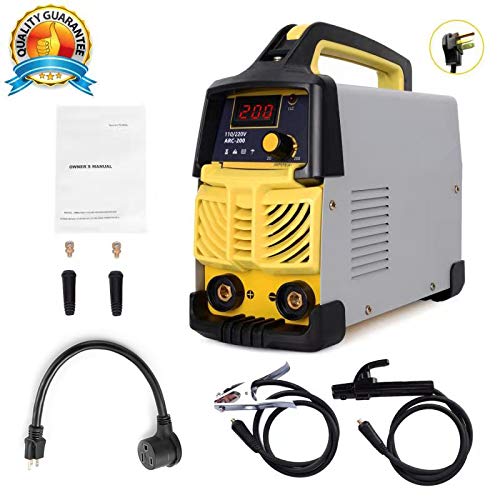ARC Welding Machine, 200Amp Power,80% Duty Cycle, IGBT AC-DC Dual Voltage (110/220V) Beginner Welder Use Welding Rod Equipment Tools Accessories