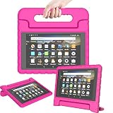 TIRIN Kids Case for All-New Fire HD 8 2018/2017 - Lightweight Shockproof Convertible Handle Stand Case for Amazon Fire HD 8 Tablet (8th/7th Generation, 2018/2017 Release), Rose