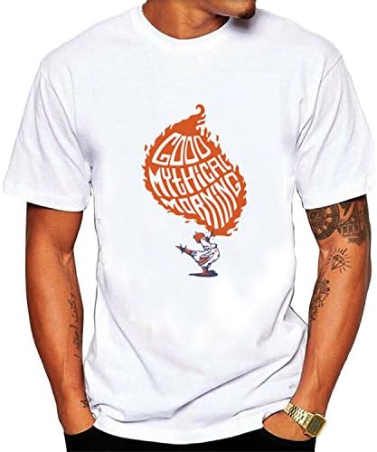 Men's Good Mythical Morning chicken logo shirt M White Short Sleeve