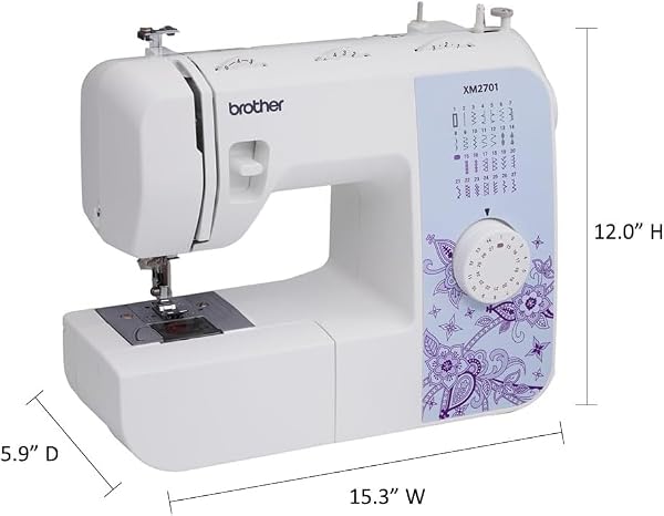 BROTHER SEWING MACHINE, XM2701, LIGHTWEIGHT MACHINE WITH 27 STITCHES, 6 INCLUDED SEWING FEET