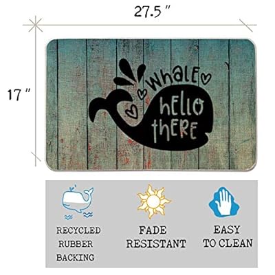 Welcome Mat for Front Door Farmhouse Rustic Decorative Entryway Outdoor Floor Doormat Durable Burlap Outdoor Rug | Whale… 51 6NJEX2OL